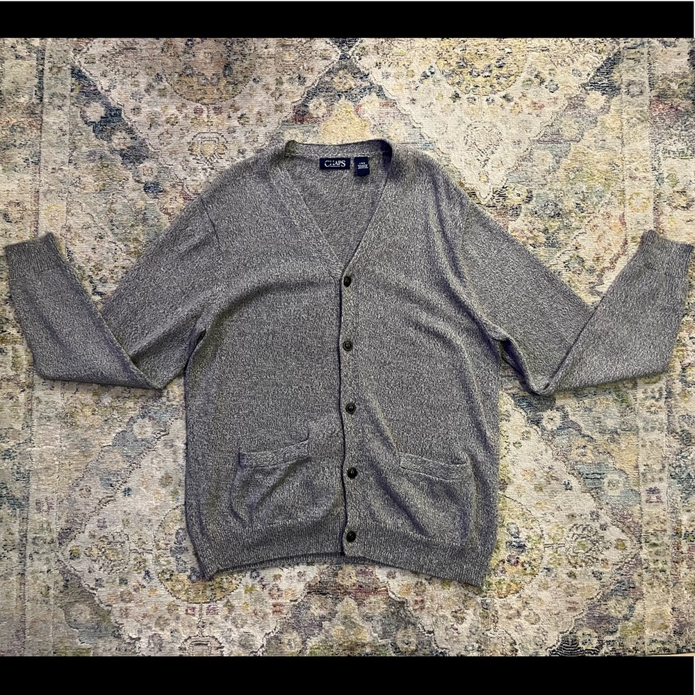 🤩 Chaps Grey Cardigan Sweater Large